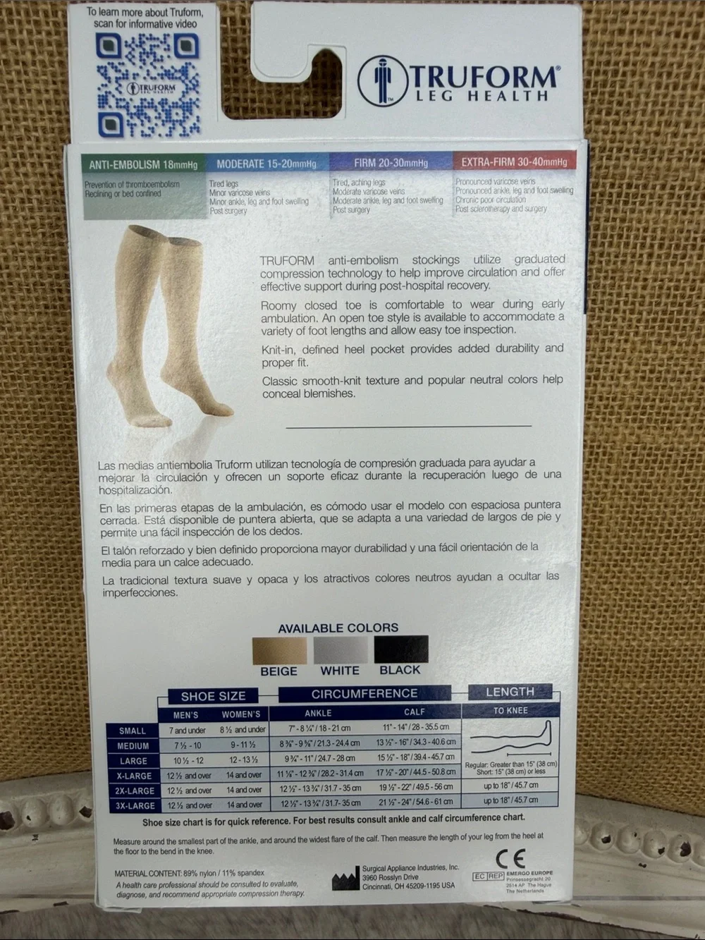 Truform Anti-Embolism Compression Stockings – Beige
